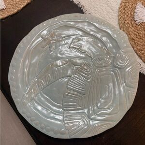Blue Sky Ceramic 14 " Turtle Serving  Plate “ Magic Sea”  Collection